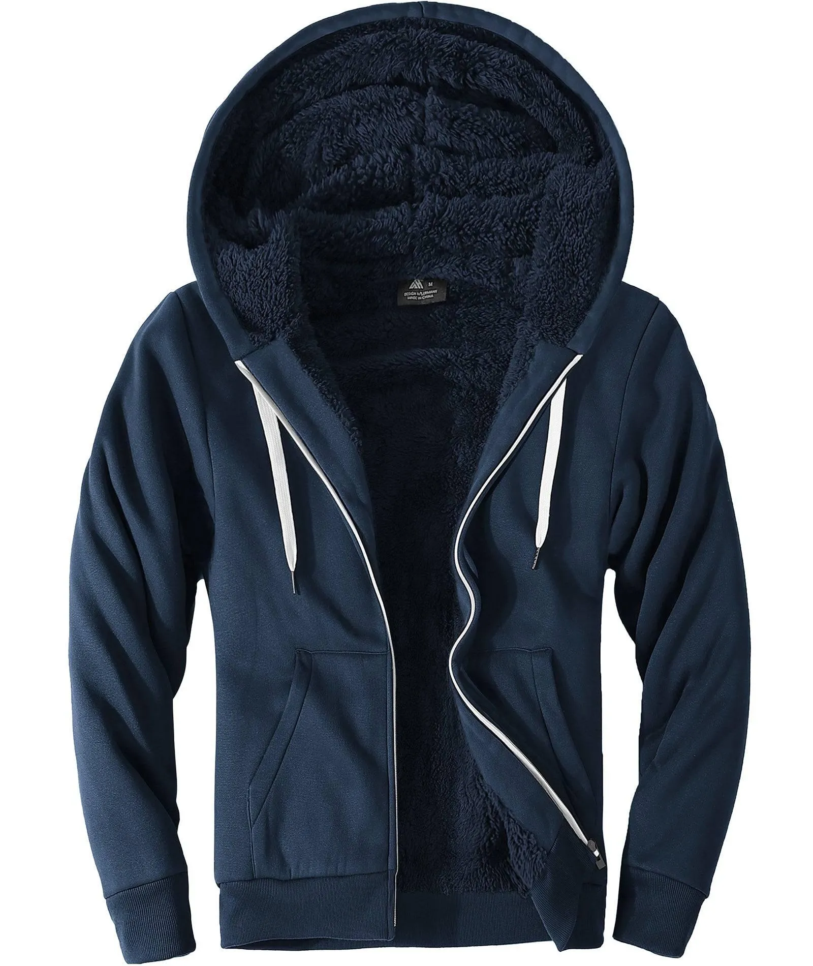 Men's Full Zip Up Solid Color Hoodie-ZPK004067