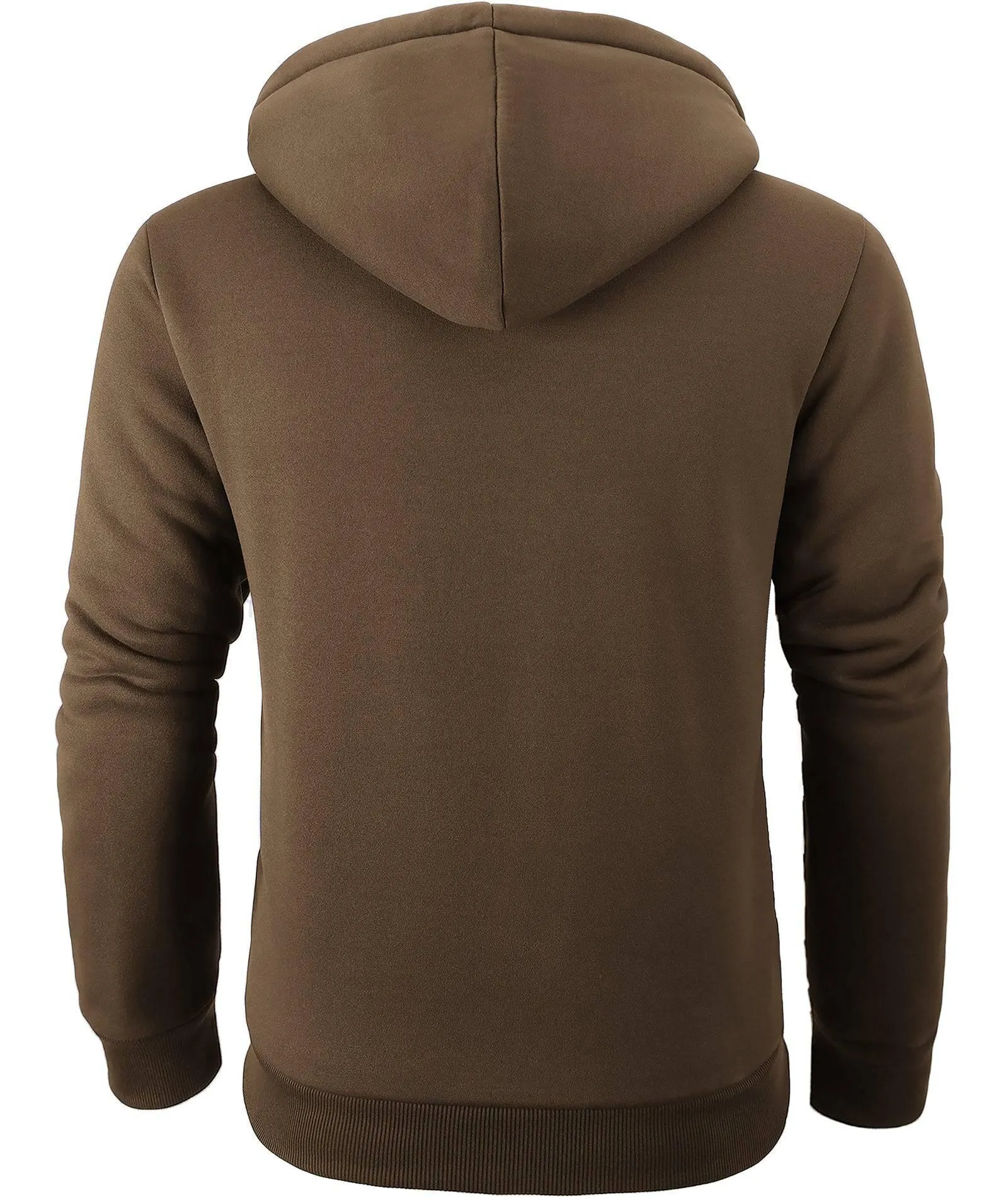 Men's Full Zip Up Solid Color Hoodie-ZPK004067