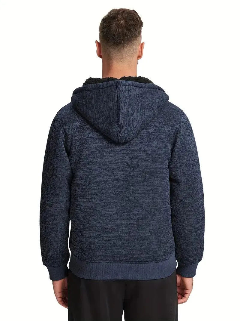 Men's Solid Color Full Zipper Outwear Hoodie-ZPK005323