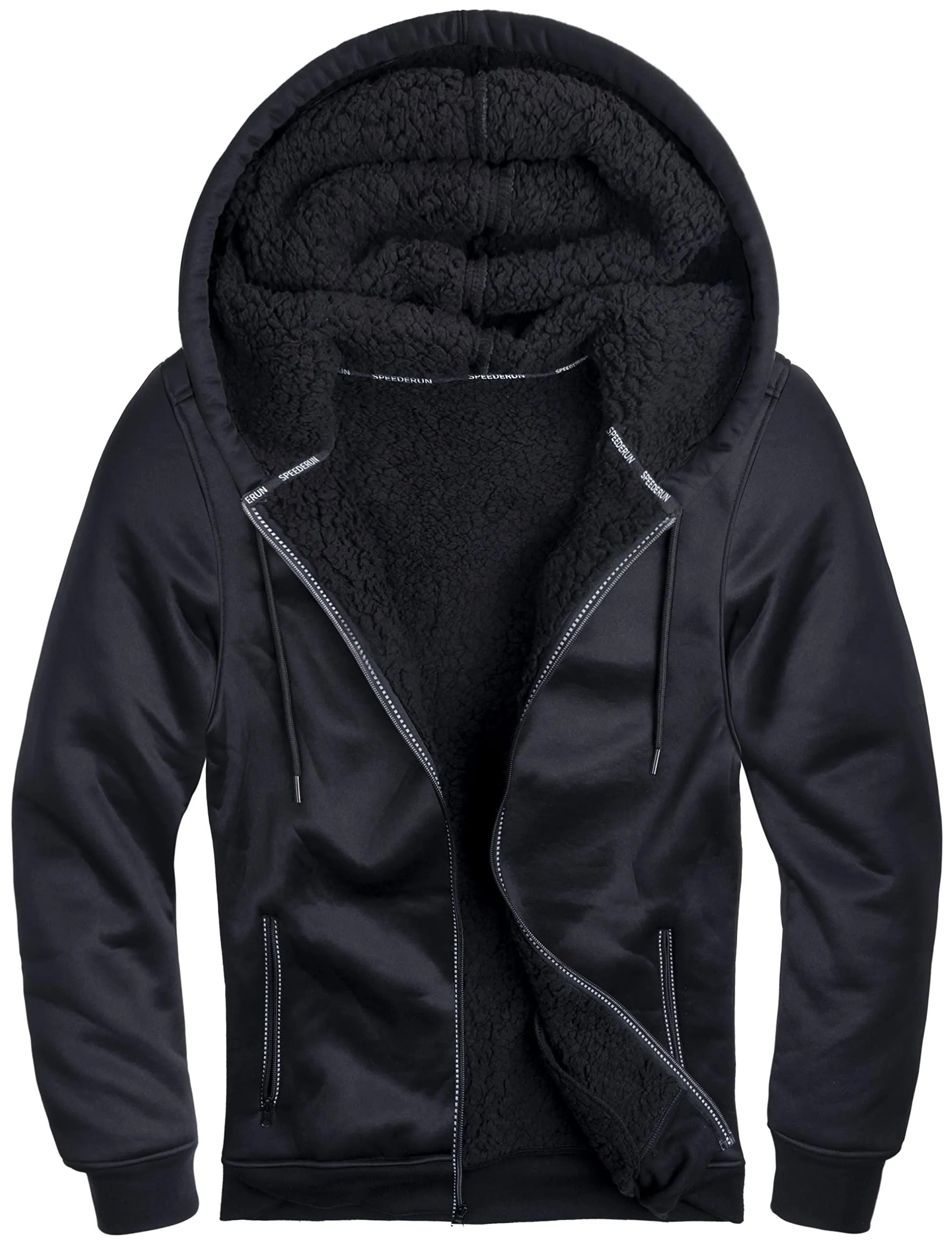 Men's Solid Color Full Zipper Outwear Hoodie-ZPK005323