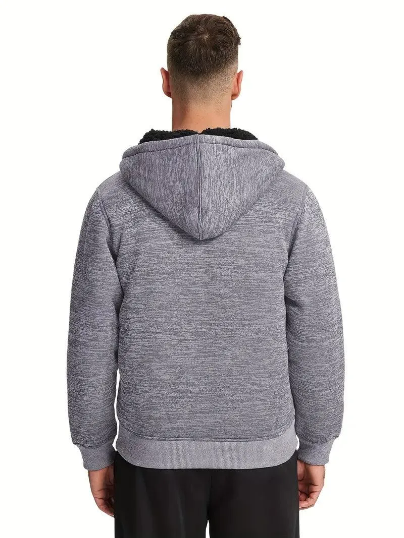 Men's Solid Color Full Zipper Outwear Hoodie-ZPK005323