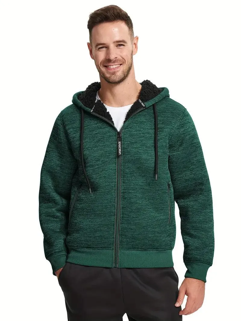Men's Solid Color Full Zipper Outwear Hoodie-ZPK005323