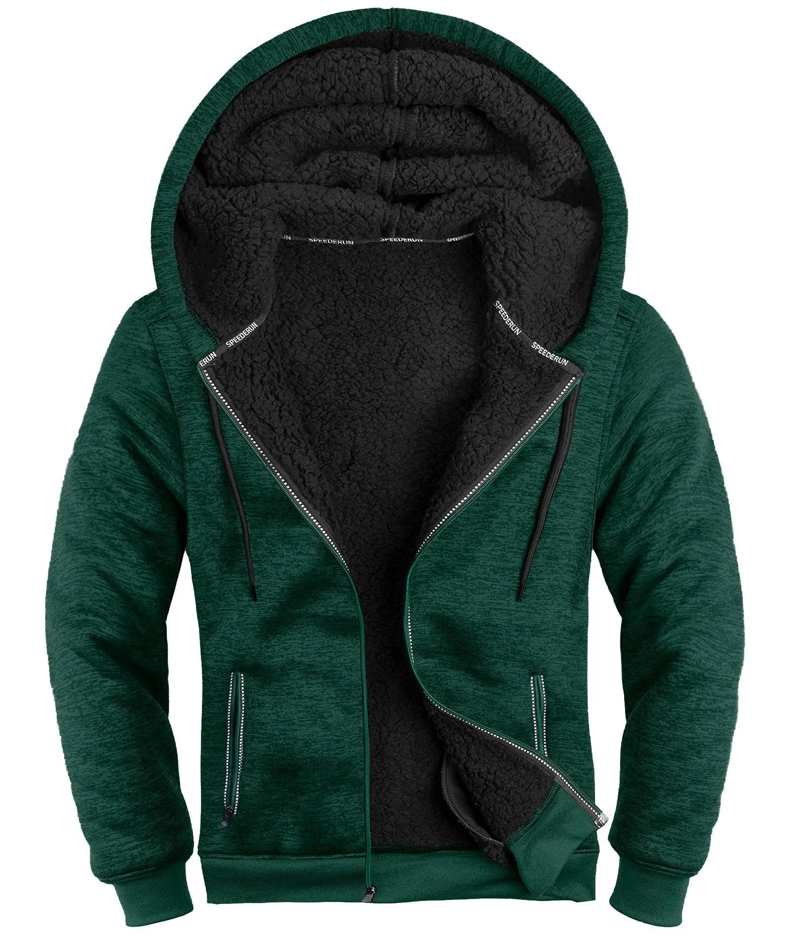 Men's Solid Color Full Zipper Outwear Hoodie-ZPK005323