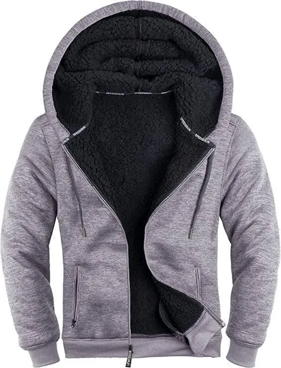 Men's Solid Color Full Zipper Outwear Hoodie-ZPK005323