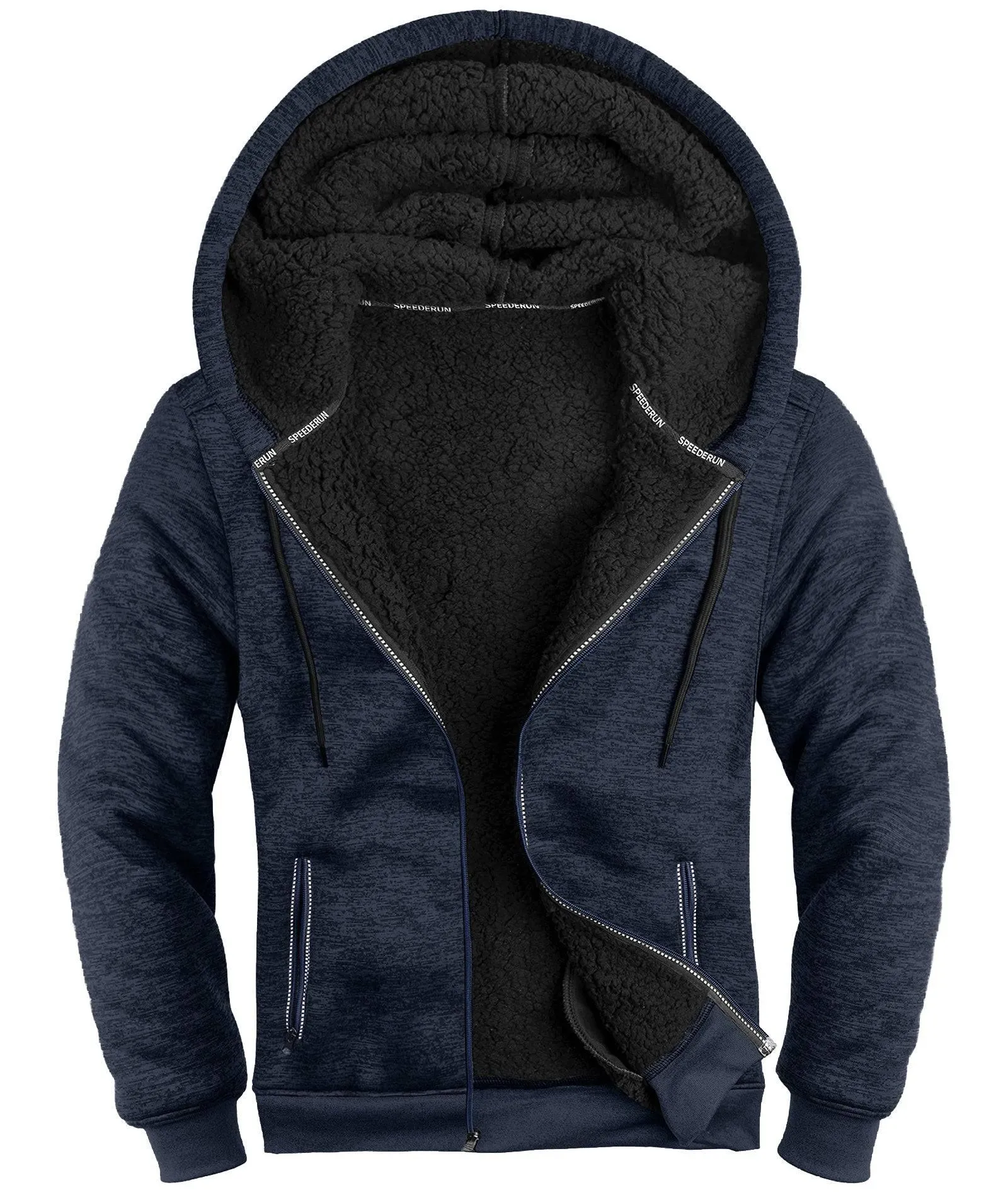 Men's Solid Color Full Zipper Outwear Hoodie-ZPK005323