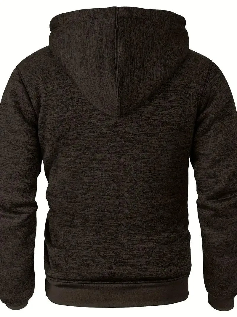 Men's Solid Color Full Zipper Outwear Hoodie-ZPK005323