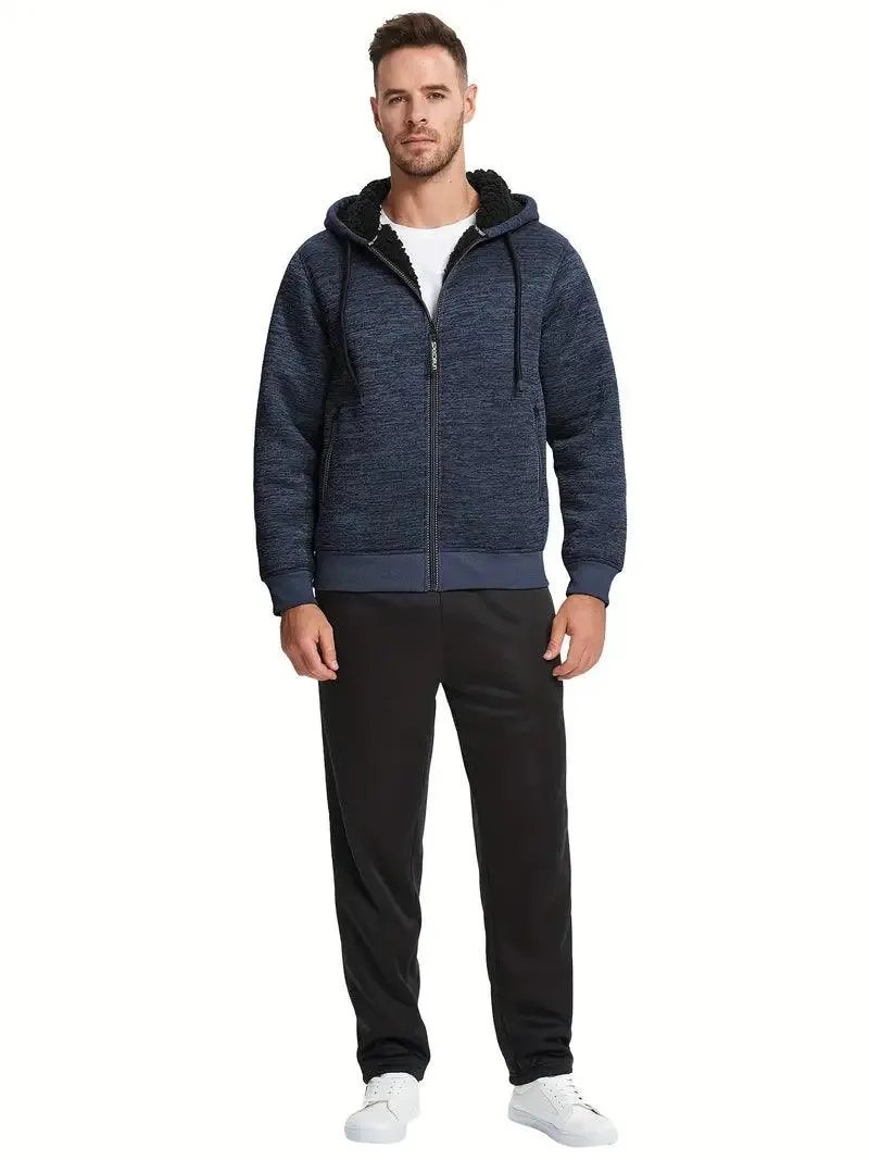Men's Solid Color Full Zipper Outwear Hoodie-ZPK005323