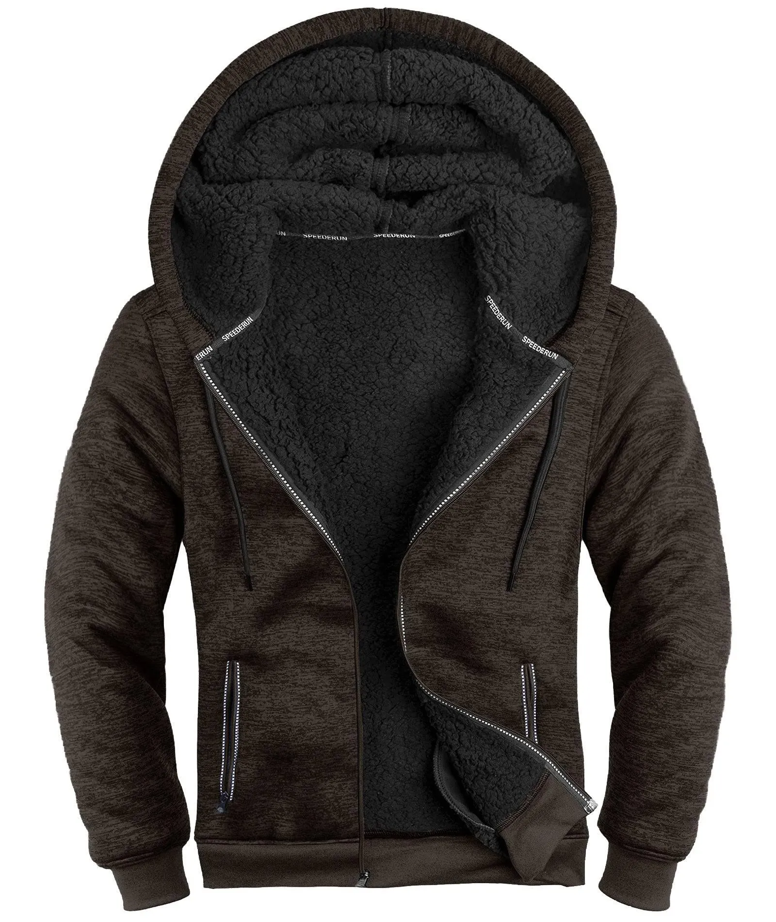 Men's Solid Color Full Zipper Outwear Hoodie-ZPK005323