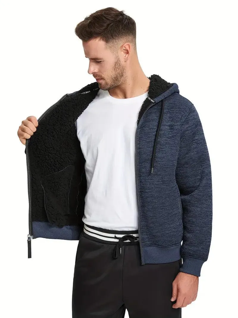 Men's Solid Color Full Zipper Outwear Hoodie-ZPK005323