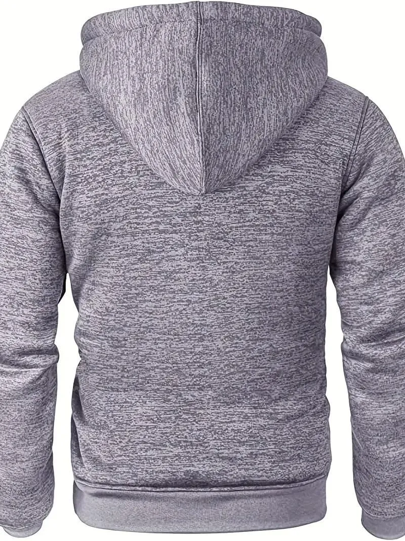 Men's Solid Color Full Zipper Outwear Hoodie-ZPK005323