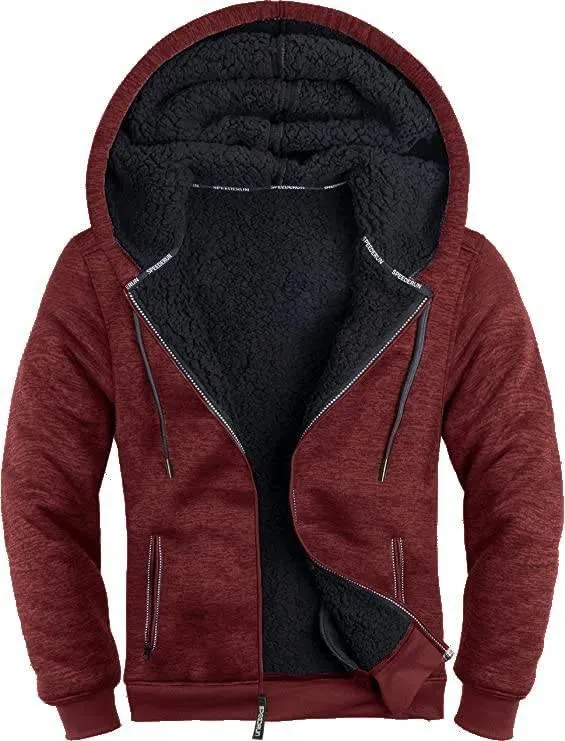 Men's Solid Color Full Zipper Outwear Hoodie-ZPK005323