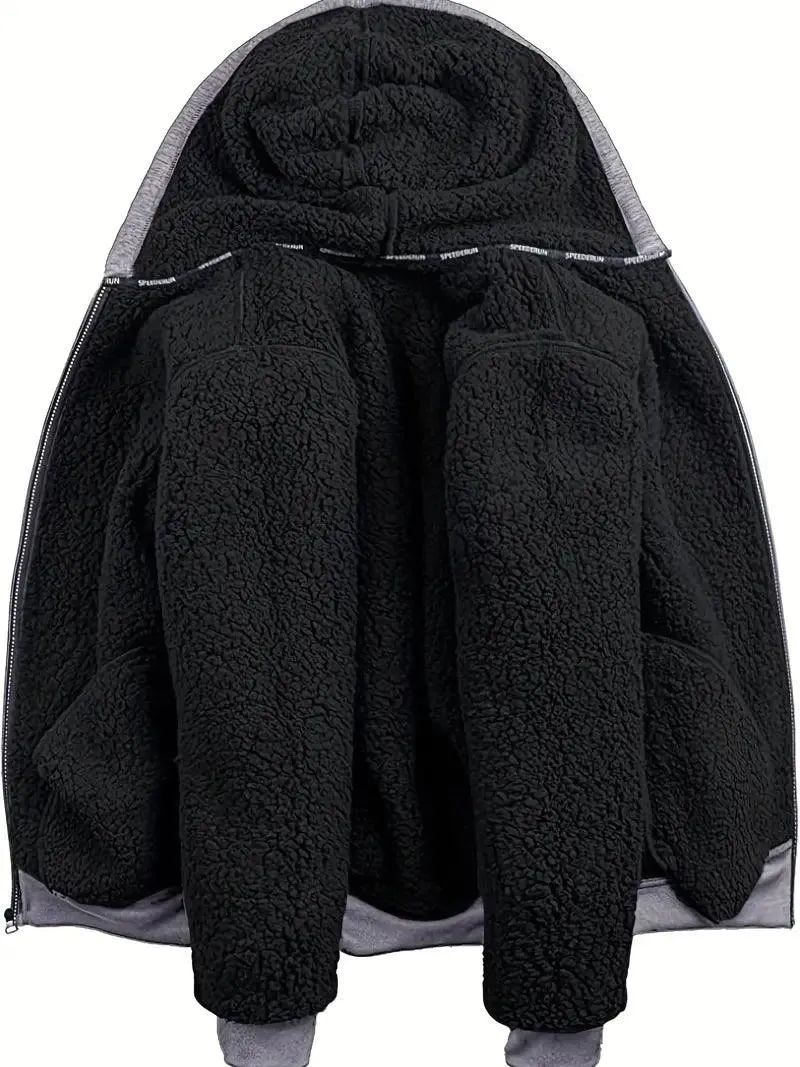Men's Solid Color Full Zipper Outwear Hoodie-ZPK005323