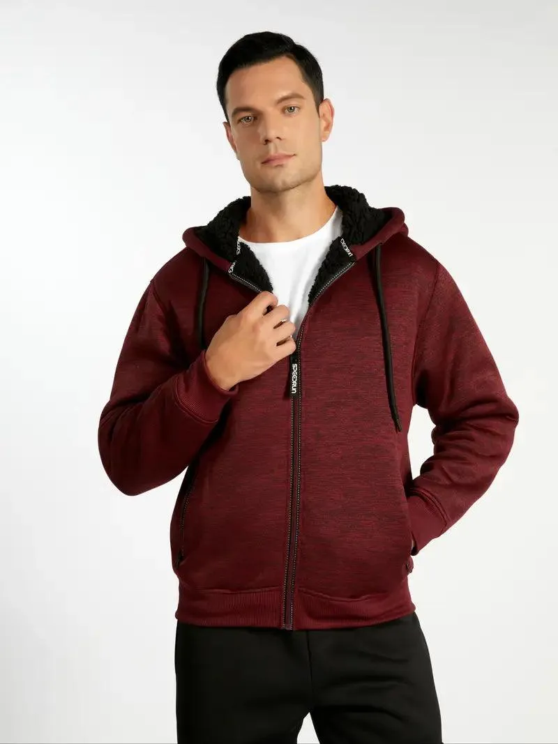 Men's Solid Color Full Zipper Outwear Hoodie-ZPK005323