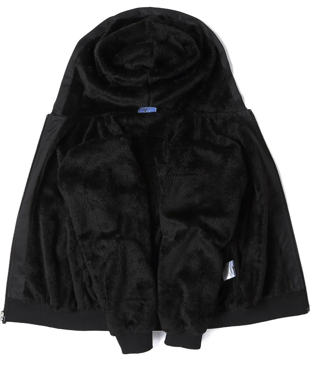 Men's Zip Up Printed Sherpa Lined Hoodie-ZPK000340