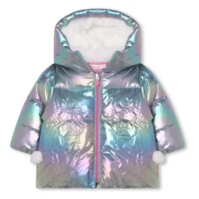 Multicolor Reflective Hooded Puffer Jacket