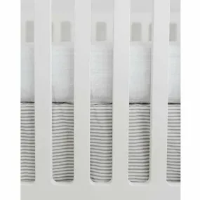 Muslin Crib Skirt, Grey Stripe