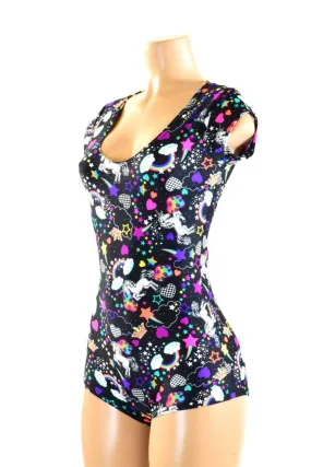 Neon Unicorns and Rainbows Romper