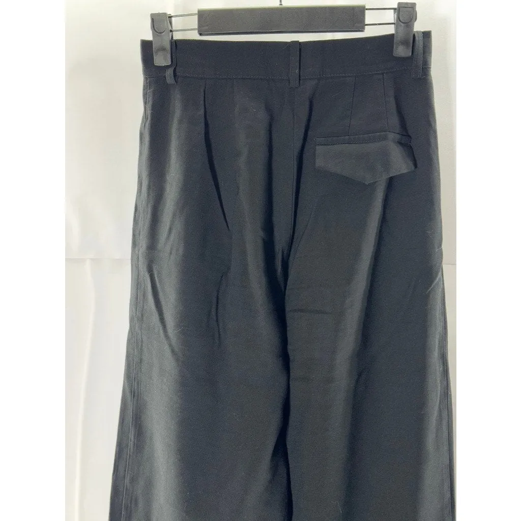 NICKILAM Women's Black Solid Straight-Leg Dress Pants SZ S