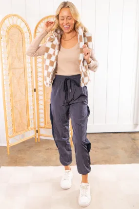 Number One Navy Charcoal Sporty Joggers