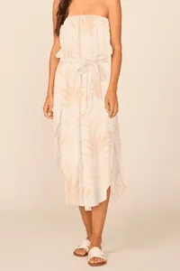 Ocean Drive Sand Distressed Palm Leaf Jumpsuit