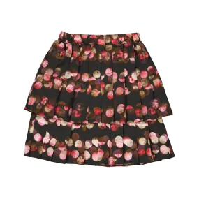 OLIVIA ROHDE BLACK/PINK CIRCLE PRINT LAYERED SKIRT [FINAL SALE]