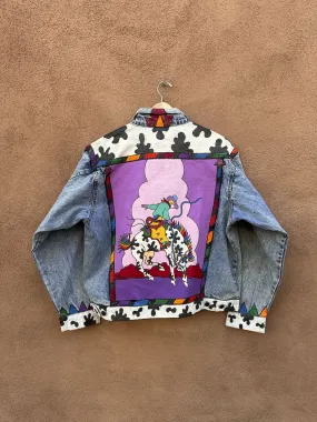 One-of-a-Kind Hand-Painted by Tavlos Jacket, 1980's Santa Fe Pop Art - Signed