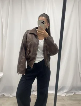Paloma PU Jacket - Brown