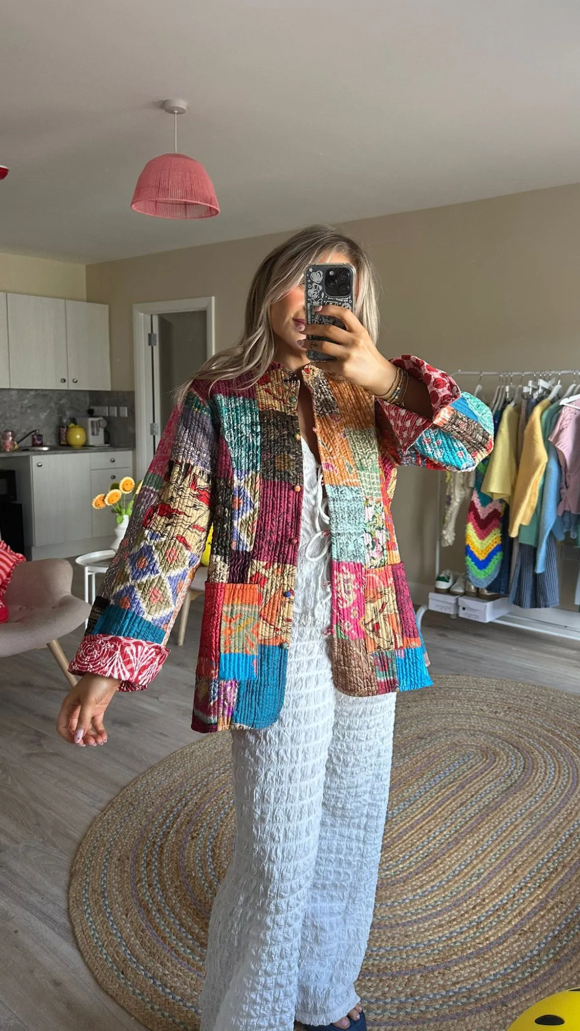 Patchwork Button Down Quilted Jacket