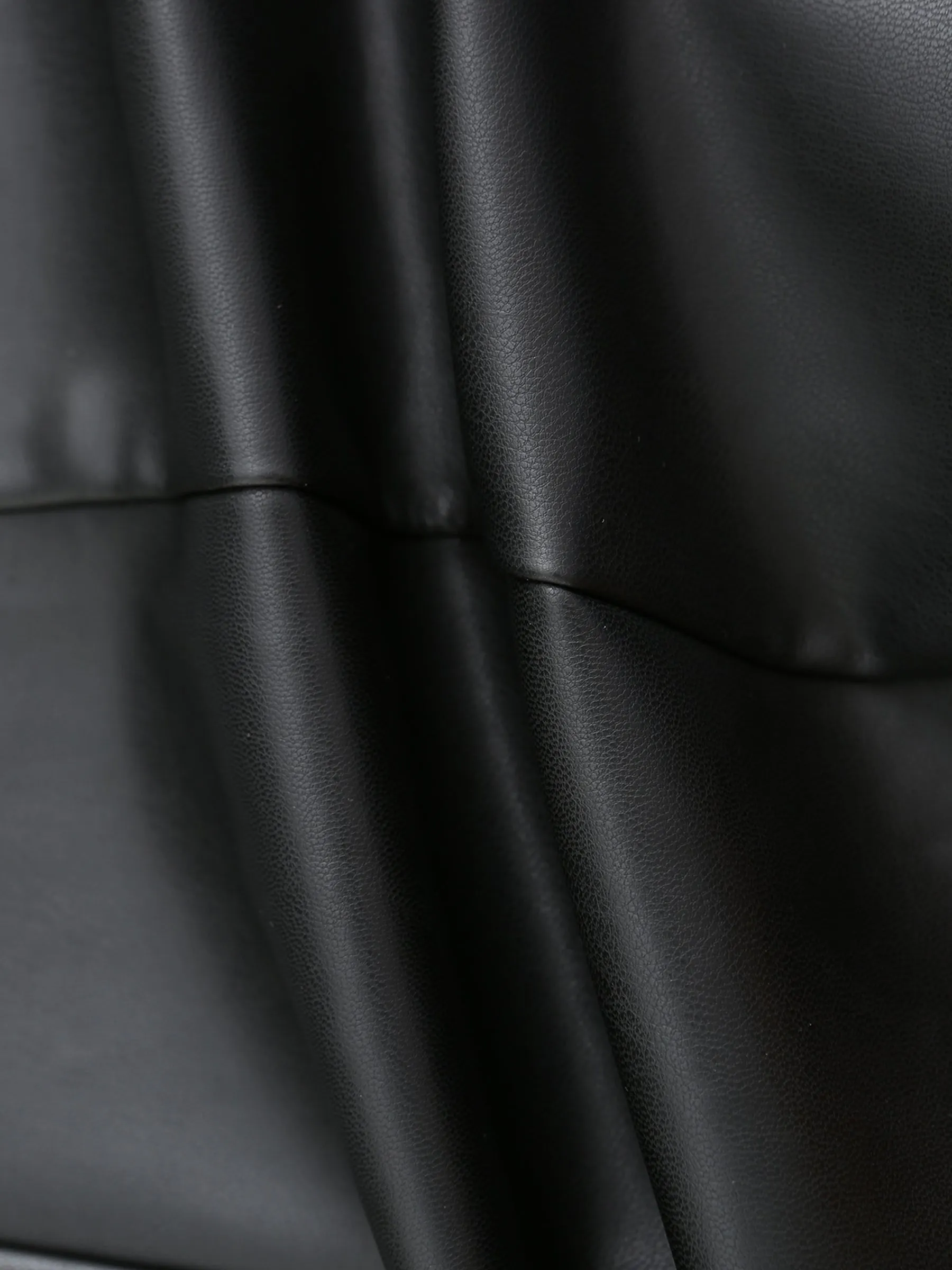Pleated Faux Leather Skirt