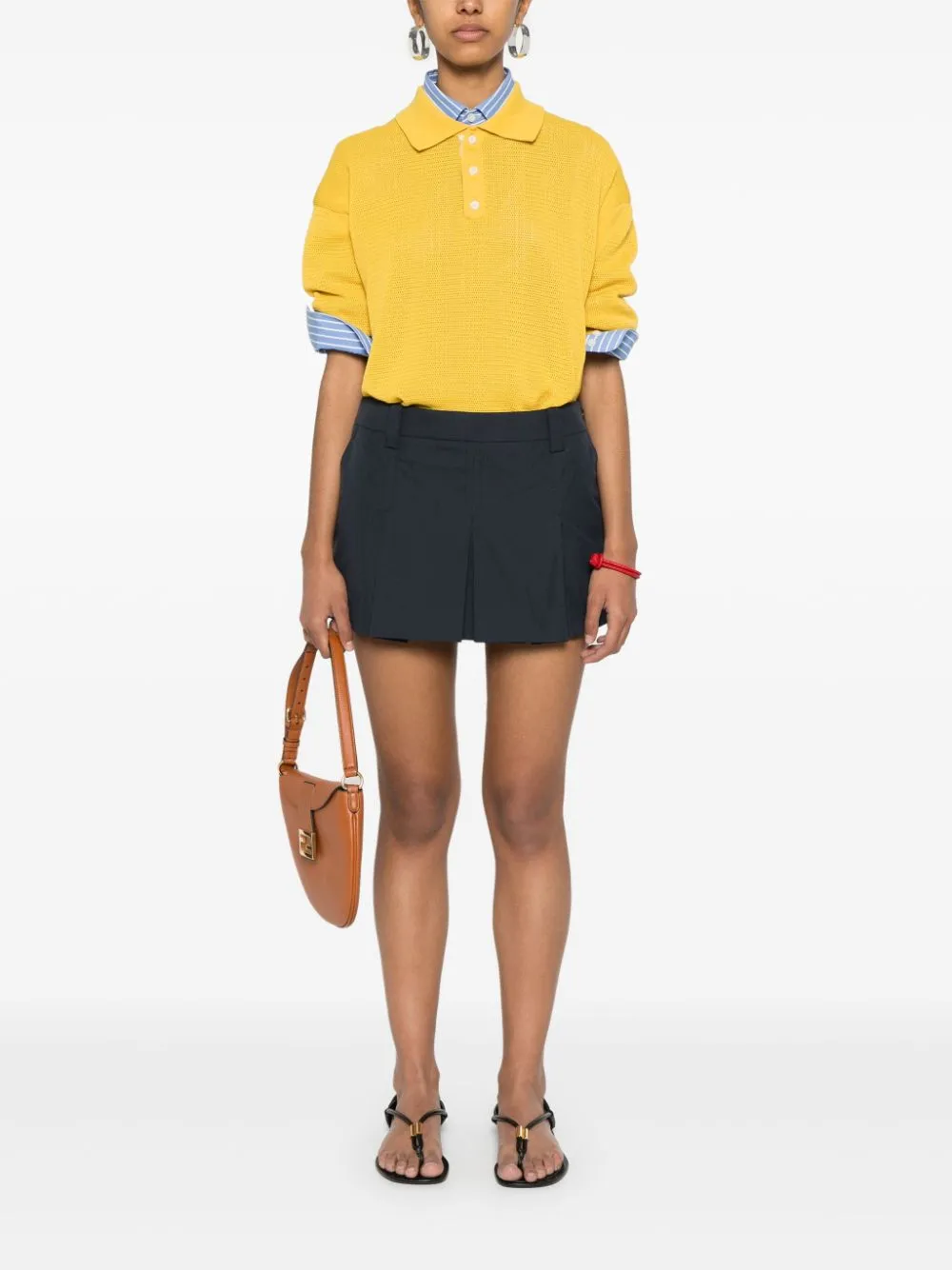 pleated mini skirt