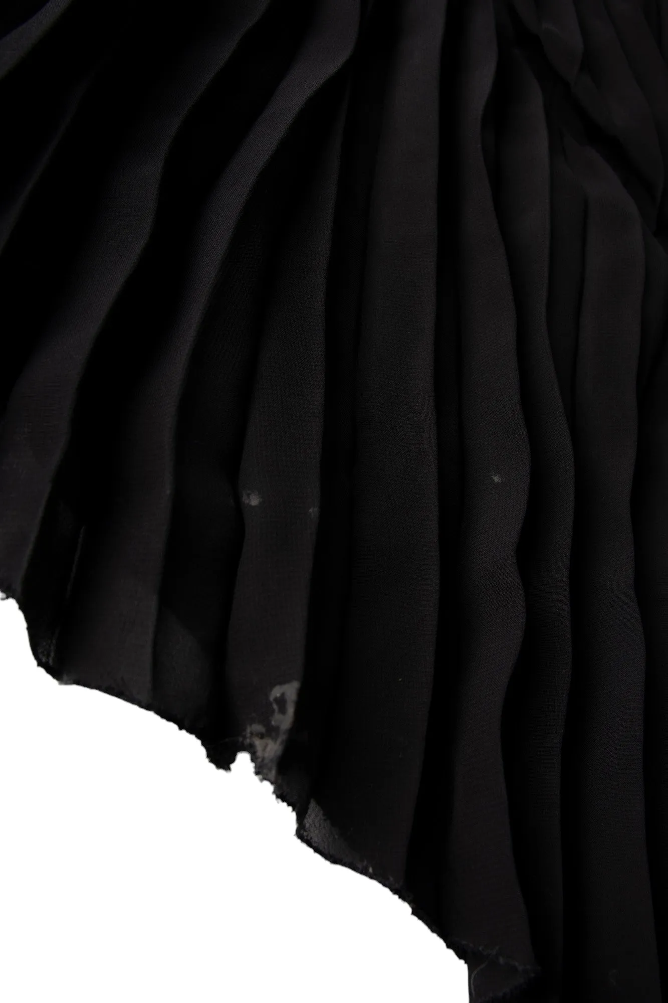 Pleated V Neck Gown with Rhinestones