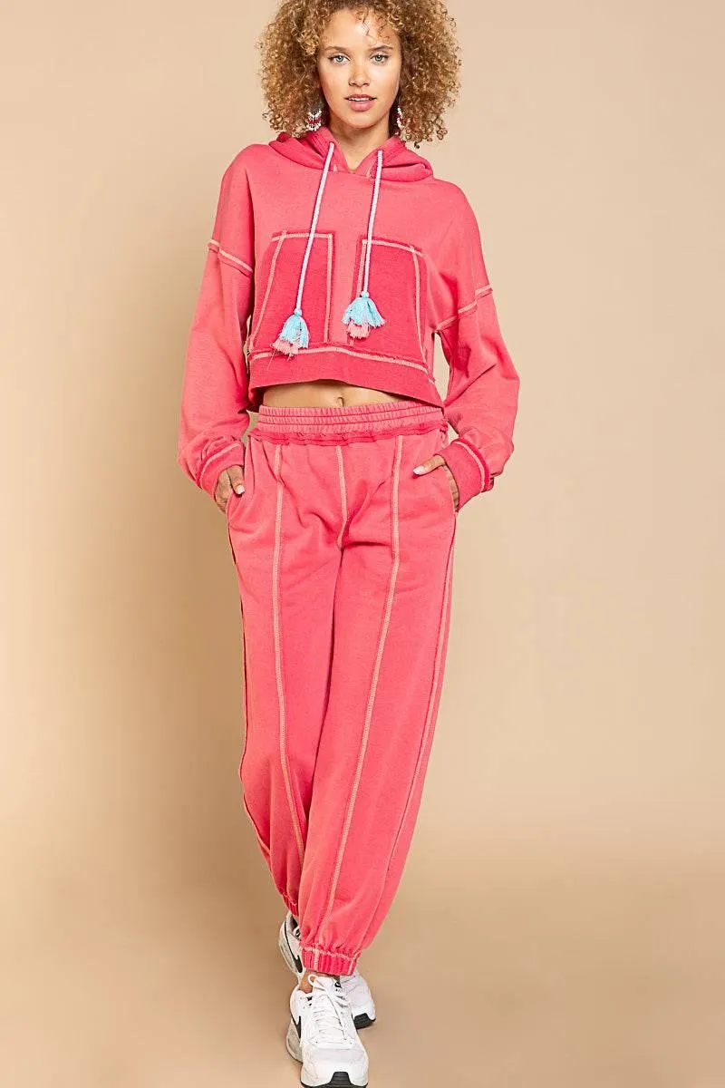 POL Weekend Boyfriend Flamingo  Slouchy Jogger
