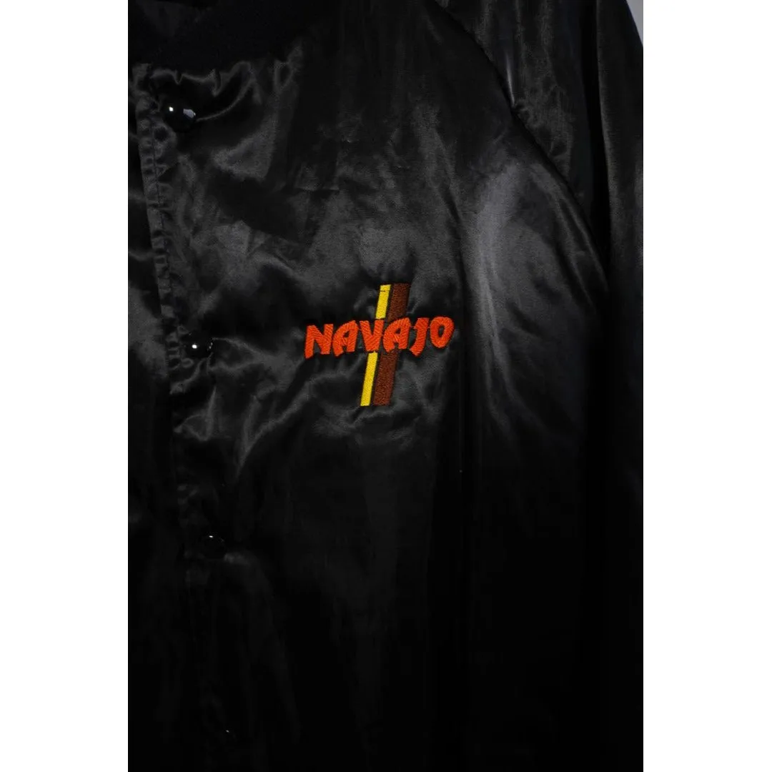 "Retail" Vintage West Ark Navajo Embroidered Snap Bomber Jacket Black 4XL Made in USA