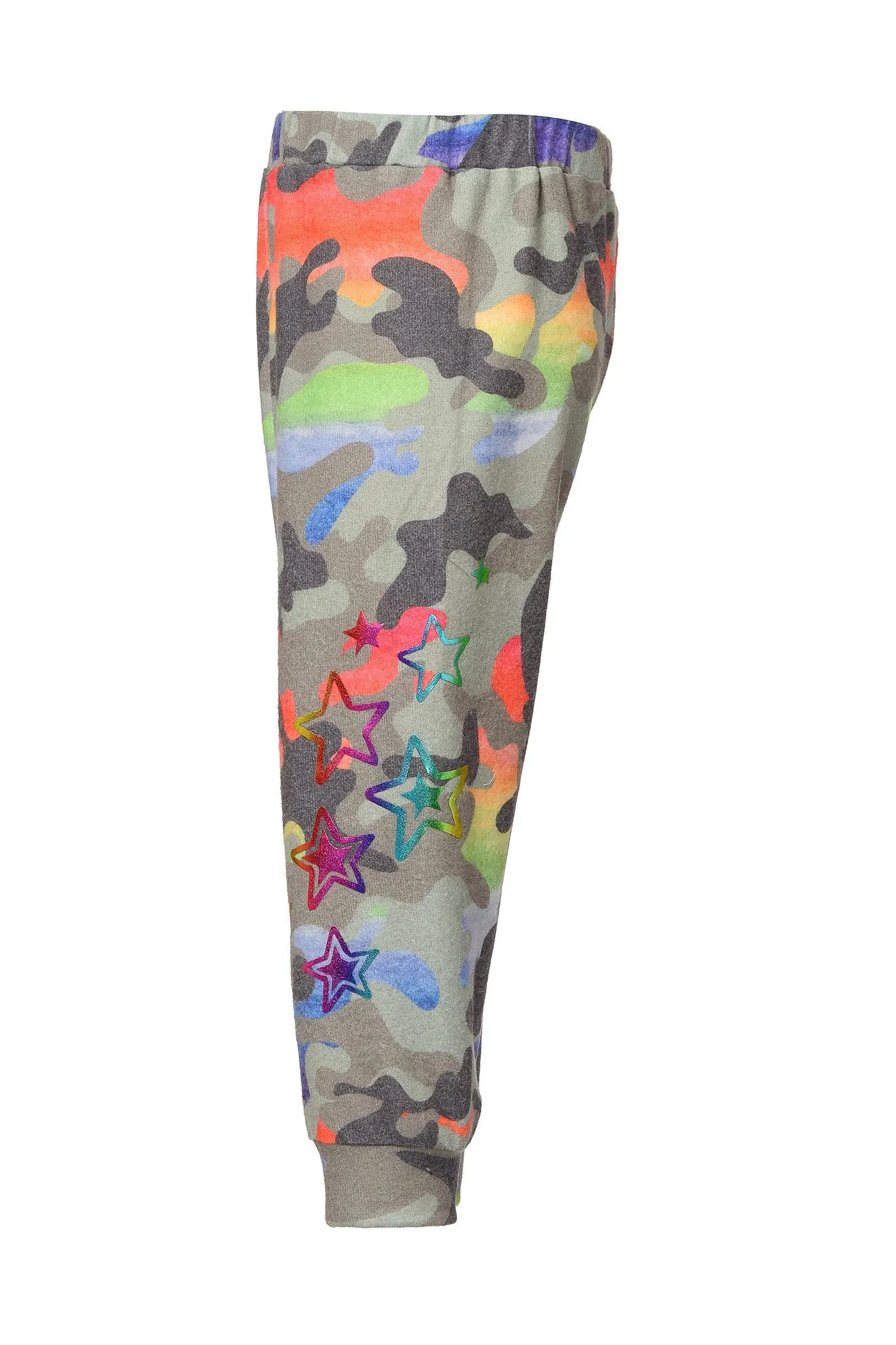 RAINBOW CAMO PRINT JOGGERS (B19318)
