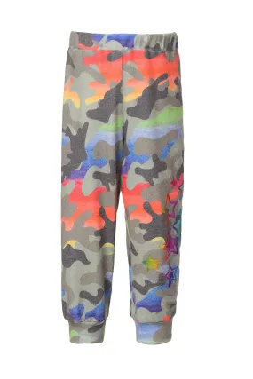 RAINBOW CAMO PRINT JOGGERS (B19318)