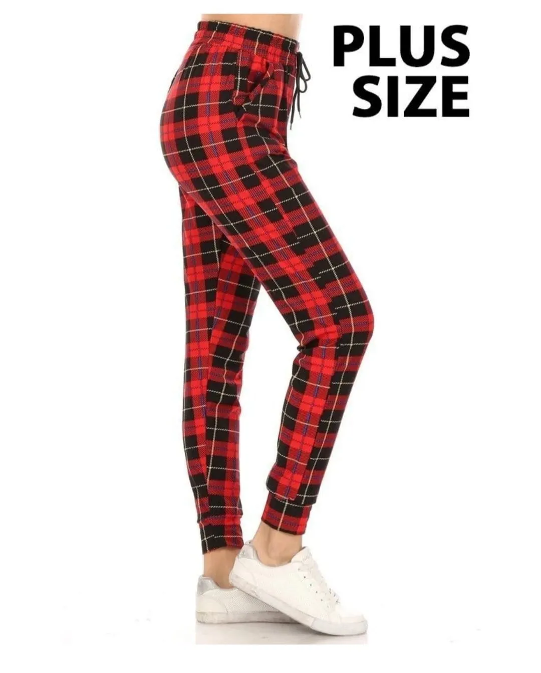 Red Plaid Joggers