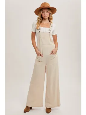 Relaxed Wide Leg Overall Jumpsuit