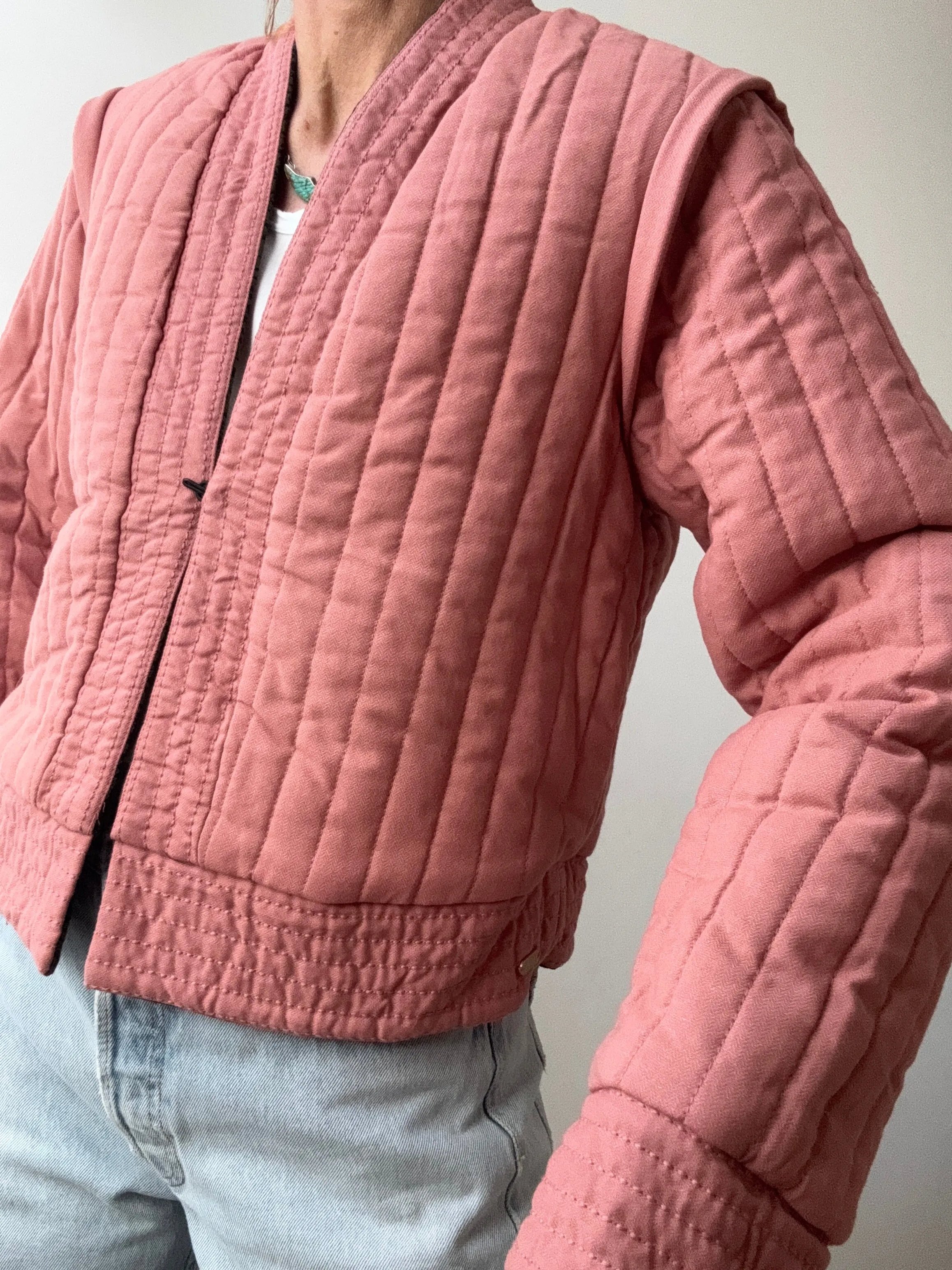 Reversible Peach Spot Quilt Jacket
