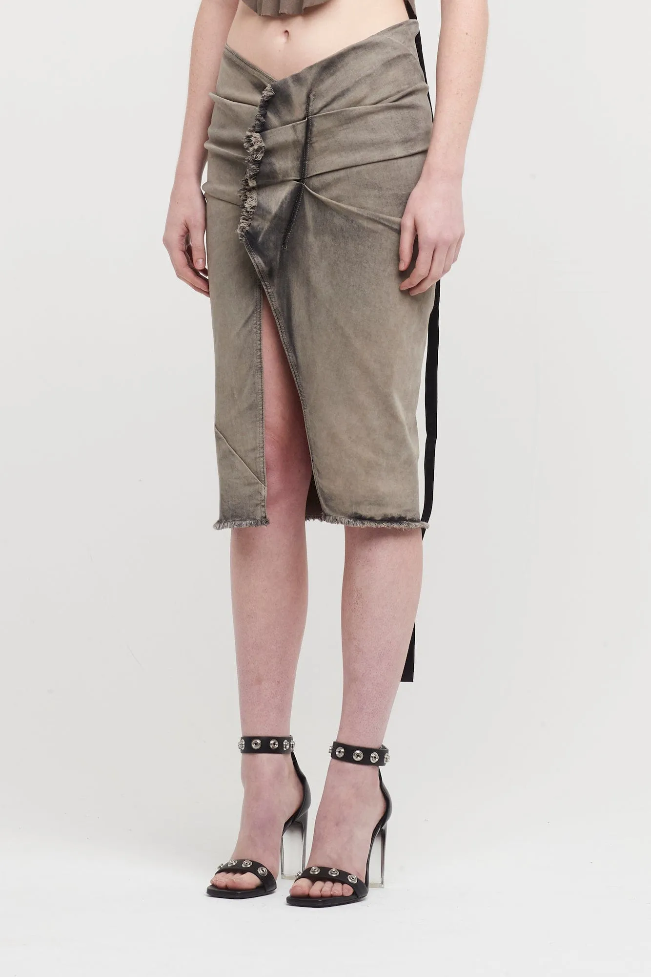 Rick Owens DRKSHDW Edfu Knee Skirt in Mineral Pearl