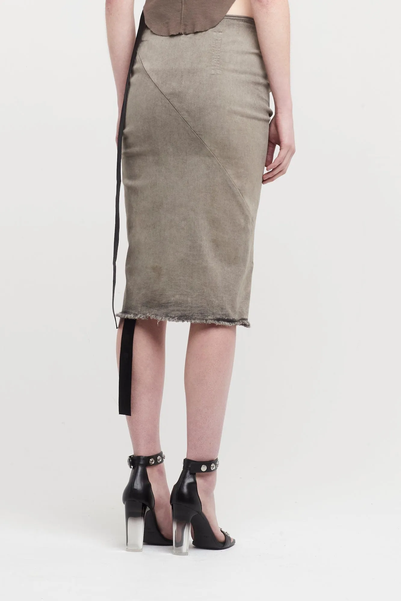 Rick Owens DRKSHDW Edfu Knee Skirt in Mineral Pearl