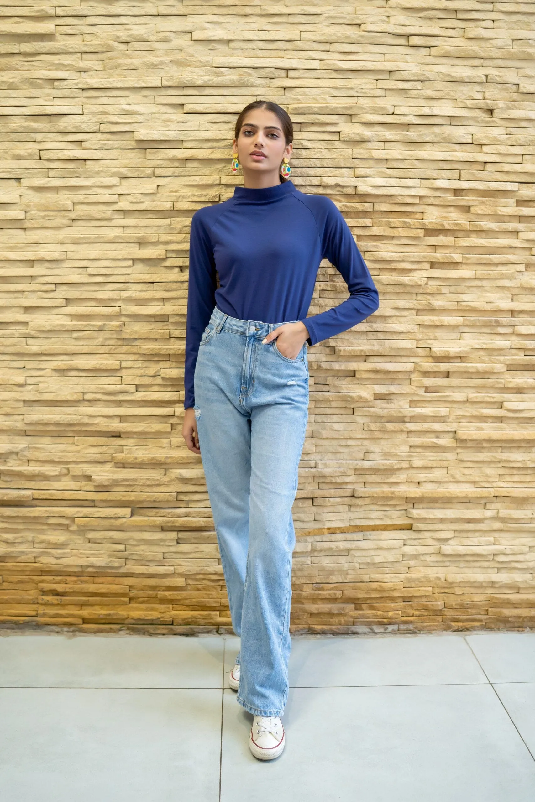 Royal Blue High Neck Bodysuit