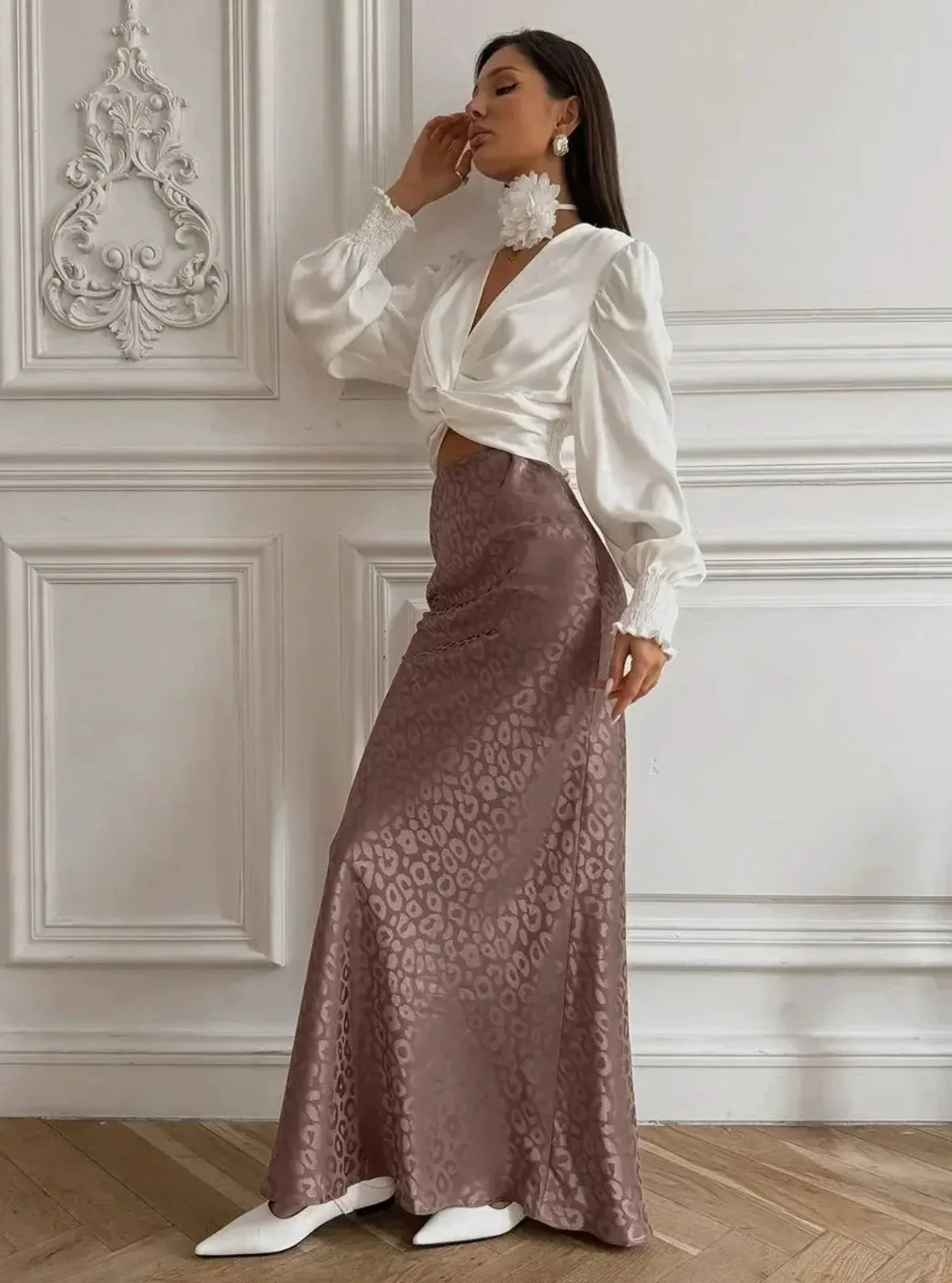 Satin Midi Skirt