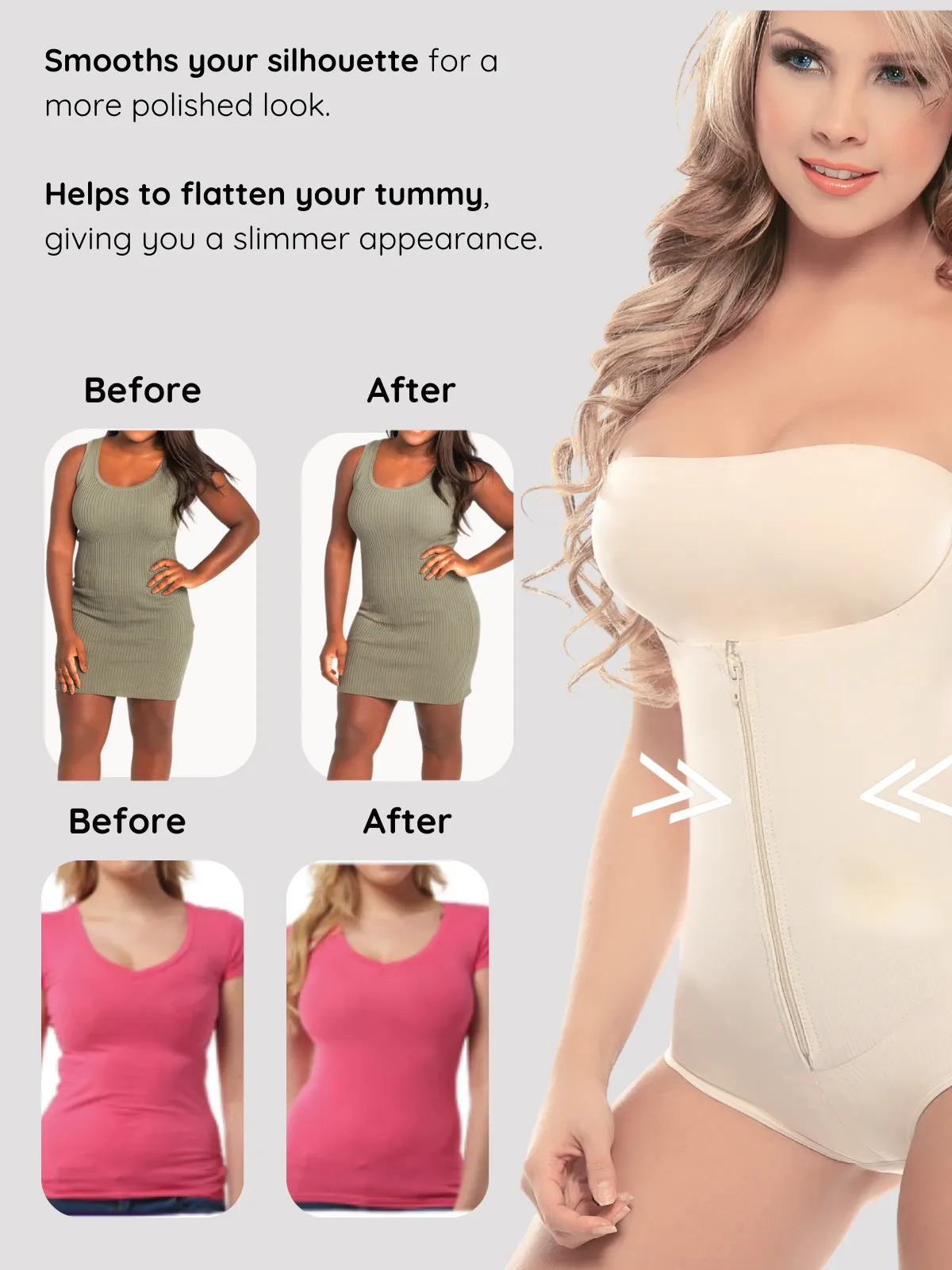 Siluet 1005 Strapless Panty Shapewear – Two Back Options: Powernet or Stretch Fabric
