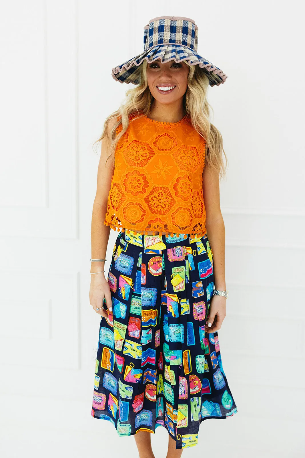 SKIRT OLIMPIA SARDINAS NAVY VOILE