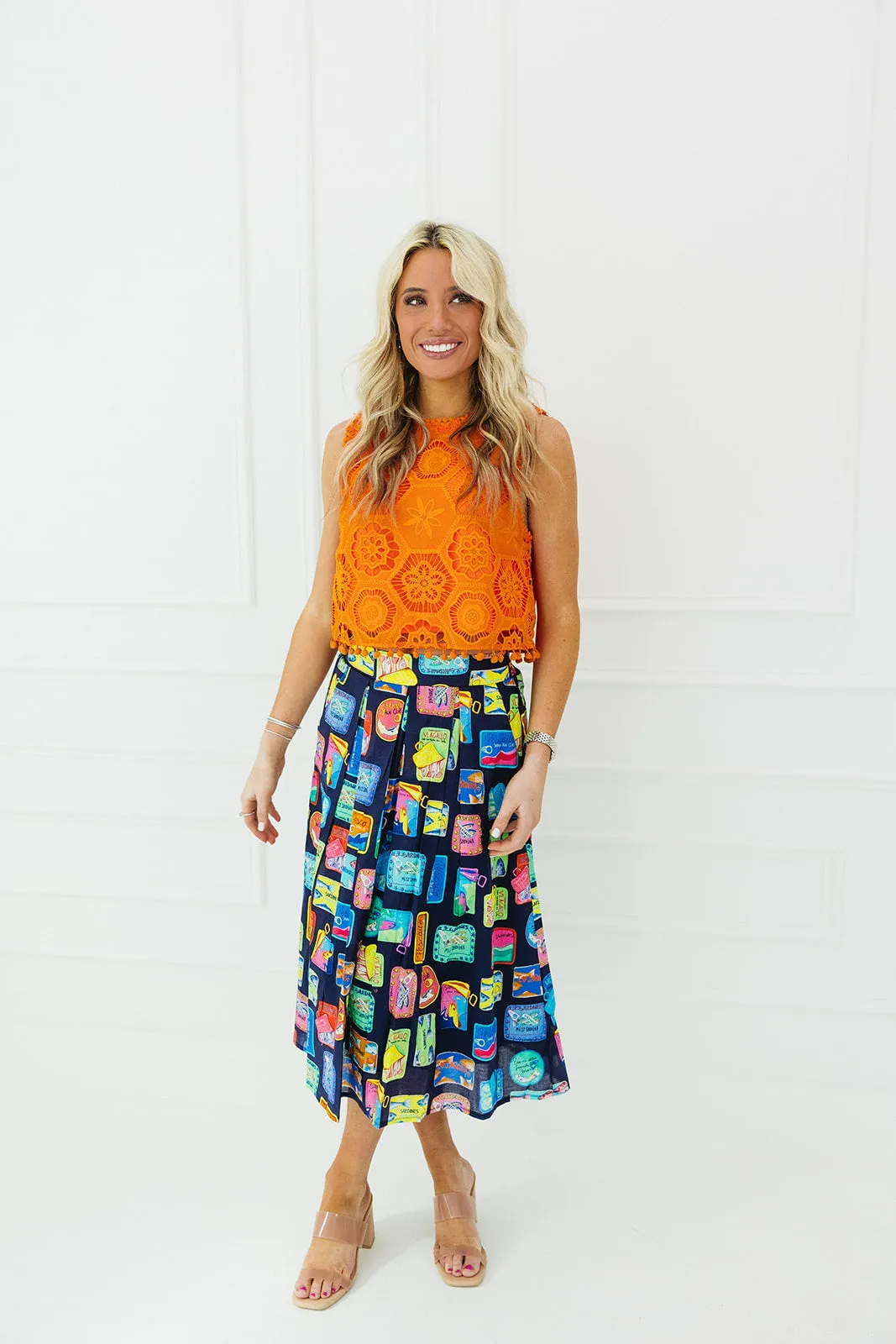 SKIRT OLIMPIA SARDINAS NAVY VOILE