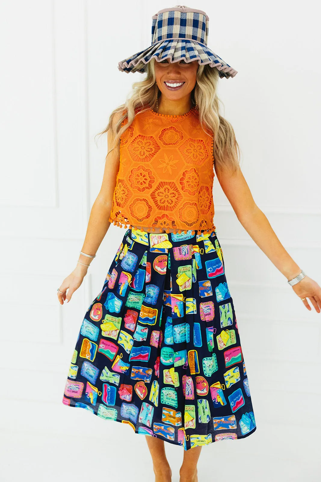 SKIRT OLIMPIA SARDINAS NAVY VOILE