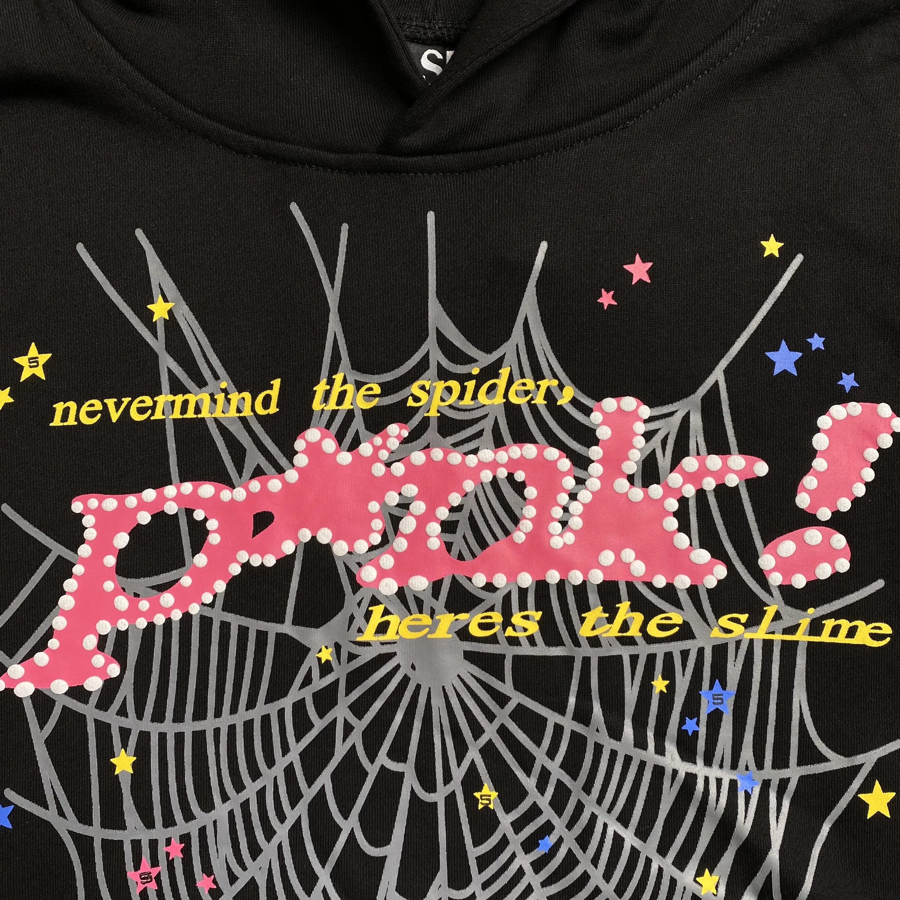 Sp5der PINK Hoodie Black
