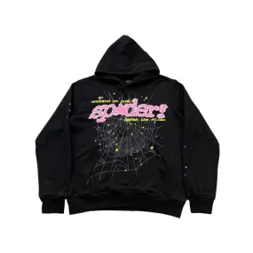 Sp5der PINK V2 Hoodie Black