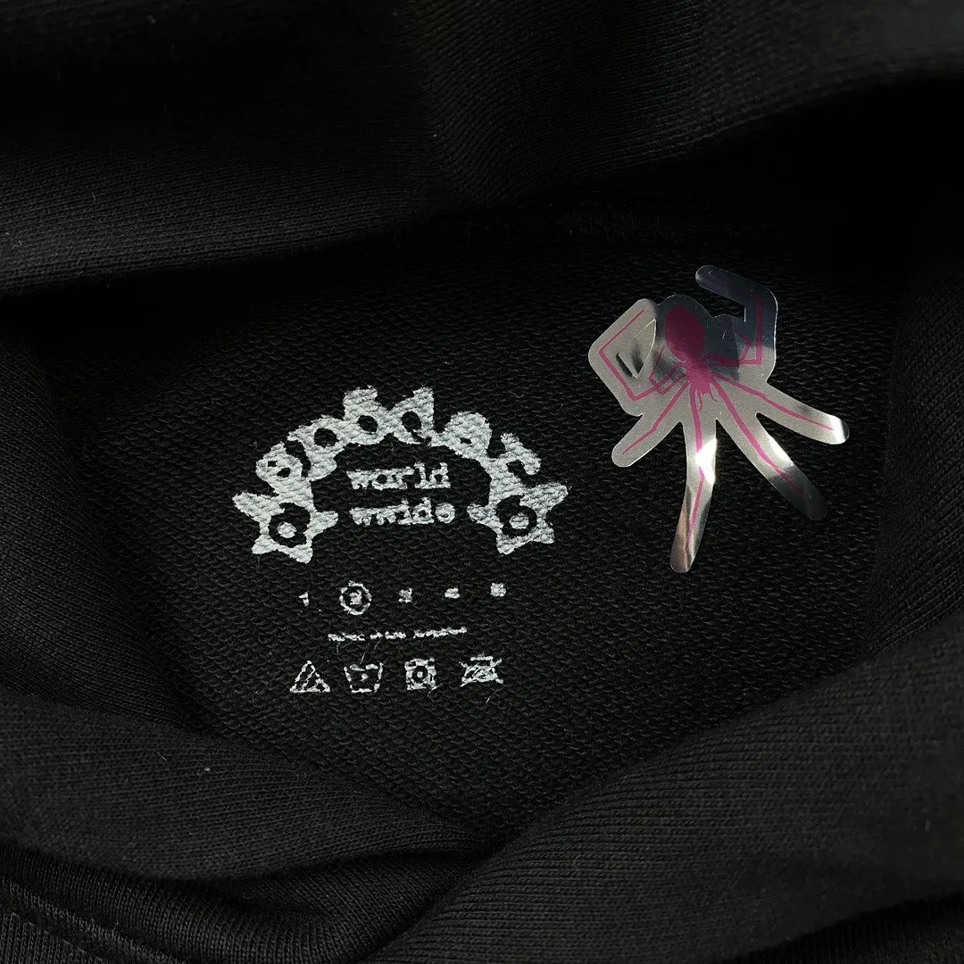 Sp5der PINK V2 Hoodie Black