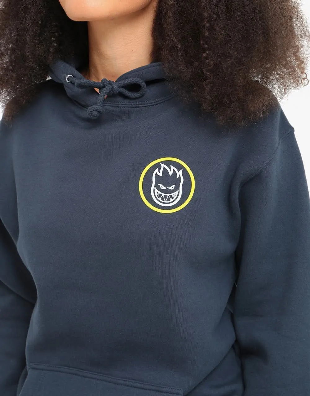 Spitfire Classic Swirl Fade Pullover Hoodie - Slate Blue/Yellow-White